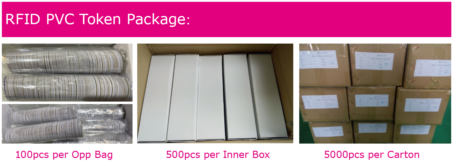 Paquete de fichas de PVC RFID